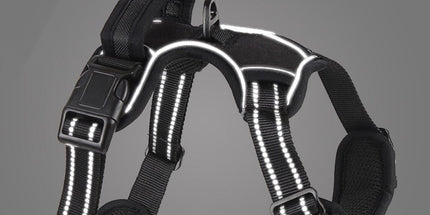 Nixnix - Dog Harness - Size L - Anti-Trek Harness - Dog Harness - Y-Shaped Dog Harness - Reflective - Black