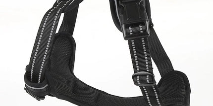 Nixnix - Dog Harness - Size L - Anti-Trek Harness - Dog Harness - Y-Shaped Dog Harness - Reflective - Black