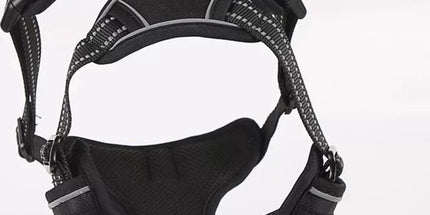Nixnix - Dog Harness - Size L - Anti-Trek Harness - Dog Harness - Y-Shaped Dog Harness - Reflective - Black