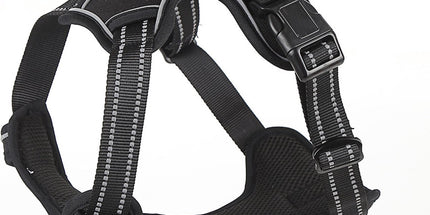 Nixnix - Dog Harness - Size M - Anti-Trek Harness - Dog Harness - Y-Shaped Dog Harness - Reflective - Black