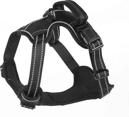 Nixnix - Dog Harness - Size S - Anti-Trek Harness - Dog Harness - Y-Shaped Dog Harness - Reflective - Black