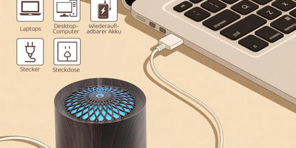 Humidifiers - Aromatherapy Humidifier - 300ml Diffuser - Air Humidifier - Room Humidifier - 7-Color LED - Light and Automatic Shut-Off - Essential Oil Diffuser for Home and Office (Dark)