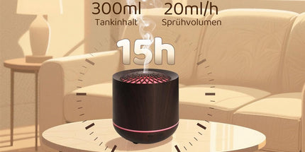 Humidifiers - Aromatherapy Humidifier - 300ml Diffuser - Air Humidifier - Room Humidifier - 7-Color LED - Light and Automatic Shut-Off - Essential Oil Diffuser for Home and Office (Dark)