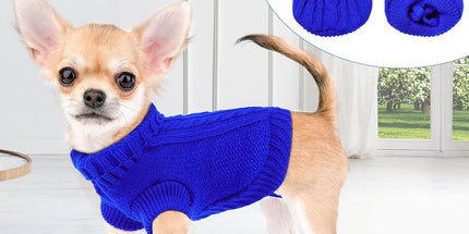 Dog Coat - Dog Sweater - Small Dog Sweater - Warm Dog Coat - Warm Puppy Sweater - Thick Knit Winter Sweater - Soft Roll Neck Sweater - Perfect for Small Dogs and Puppies - Christmas - XL