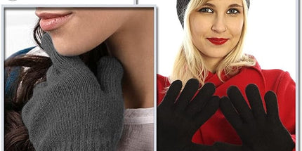 Winter Gloves - Men's Gloves - Warm Winter Gloves - Thick Unisex Gloves - Women's Gloves - Thermal Wool - Knitted Touchscreen Gloves - Perfect for Motorcycling - Outdoor Work - Sports - Christmas - Christmas Gift