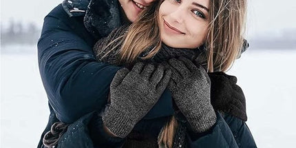 Winter Gloves - Men's Gloves - Warm Winter Gloves - Thick Unisex Gloves - Women's Gloves - Thermal Wool - Knitted Touchscreen Gloves - Perfect for Motorcycling - Outdoor Work - Sports - Christmas - Christmas Gift