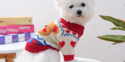 Dog Coat - Dog Sweater - Warm Winter Dog Clothes - Knit Sweater - Dog Pullover - Lightweight and Warm Cat Sweater - Perfect for Chihuahuas - Birthday Clothes - Christmas Decorations - Christmas - Size M