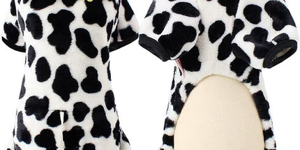 Dog Coat - Dog Clothes - Christmas Dinosaur Dog Costume - Cowboy Style Rider Sweatshirt - Warm Winter Raincoat - Perfect for Christmas - White Cow Size M - Party Decoration - Christmas Decorations