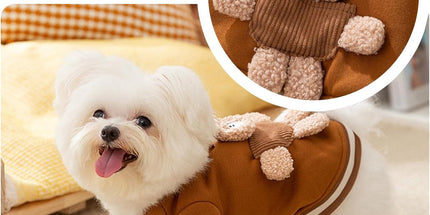 Dog Coat - Dog Sweater - Dog Clothes with D-Ring - Warm Winter Sweater - Soft Sweatshirt - Warm Winter Dog Clothes - Perfect for Small Dogs and Cats - Size M - Christmas Decorations