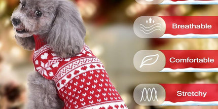 Dog Sweater - Christmas Dog Sweaters - Sleeveless Dog Sweaters - Dog Coat - Warm Autumn and Winter Puppy Sweater - Ugly Sweater - Perfect for Small Dogs - Dog - Medium - New Year's Holidays - S