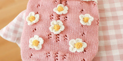 Dog Coat - Dog Sweater - Sweater for Small Dogs - Dog Sweater with an Adorable Floral Girl Design - Winter Knitted Sweater - Lightweight and Warm Cat Sweater - Birthday - Party Decoration - Christmas - Size XL