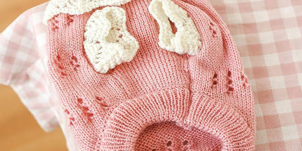 Dog Coat - Dog Sweater - Sweater for Small Dogs - Cute Floral Sweater for Girls - Winter Knitted Sweater - Lightweight and Warm Cat Sweater - Birthday, Party, Party Decoration, Christmas - Size L