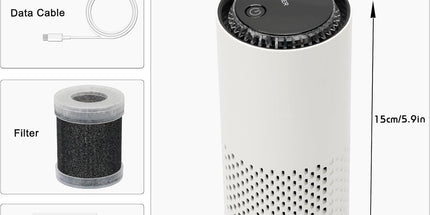 Air purifier - Negative ion air purifier - Air purifier for the home - Rooms up to 20 m² - Negative ion air purifier - Deodorizer - Ionizer - Wit