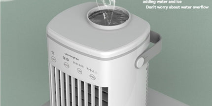 Fan - Small fan - Portable air cooler - Mini mobile air conditioner - Personal evaporative air cooler - Timer function and 7 LED lights - Air coolers for home, office and bedroom