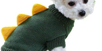 Dog Coat - Dog Sweater - Sweaters for Small Dogs - Dog Sweater - Cute Dinosaur Sweater - Soft and Comfortable Winter Clothes - Warm Knit Cat Sweater - Perfect for Christmas - Puppy Shirts - Christmas - Size M