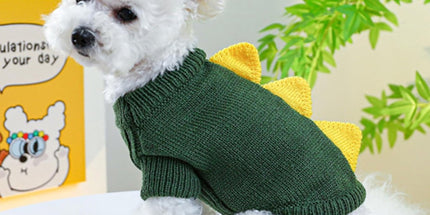 Dog Coat - Dog Sweater - Sweaters for Small Dogs - Dog Sweater - Cute Dinosaur Sweater - Soft and Comfortable Winter Clothes - Warm Knit Cat Sweater - Perfect for Christmas - Puppy Shirts - Christmas - Size M