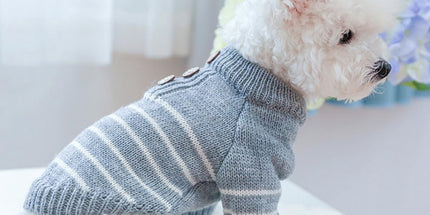 Dog Coat - Dog Sweater - Dog Jumpsuit - Cat Overalls - Striped Puppy Sweater Coat - Puppy Pyjamas - Dog Sweatshirt - Perfect for Party Costumes - Grijs - Party Decoration - Christmas - Size XL