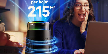 Air purifier - Air purifier with LED - Negative ion air purifier - Home air purifier - Negative ion air purifier - Deodorizer - Ionizer - Black
