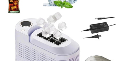 Portable Ice Machine Fast Ice Production in 10-15 Minutes Energy-Efficient Small Ice Maker with Low Noise Level for Home and Car Use, Purple