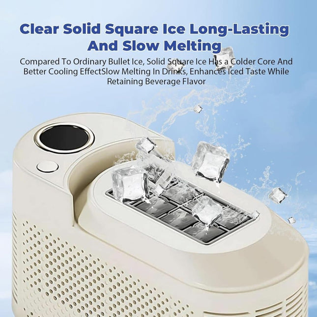 Portable Ice Machine Fast Ice Production in 10-15 Minutes Energy-Efficient Small Ice Maker with Low Noise Level for Home and Car Use, Purple