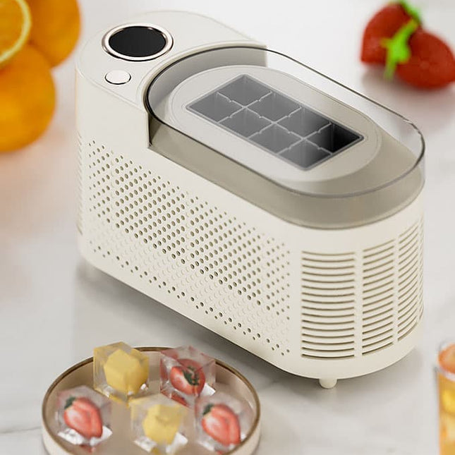 Portable Ice Machine Fast Ice Production in 10-15 Minutes Energy-Efficient Small Ice Maker with Low Noise Level for Home and Car Use, Purple