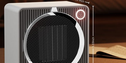 Portable Mini Space Heater, 500W PTC Ceramic Fast Heating Desktop Heater with Overheat & Tip-Over Protection, 180° Wide Angle Quiet Personal Heater for Office, Home, Bedroom - Black