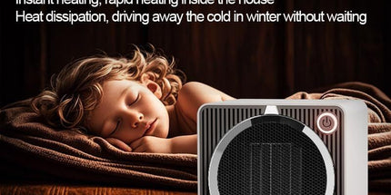 Portable Mini Space Heater, 500W PTC Ceramic Fast Heating Desktop Heater with Overheat & Tip-Over Protection, 180° Wide Angle Quiet Personal Heater for Office, Home, Bedroom - Black