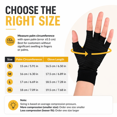 Compression Copper Arthritis Gloves Hand Wrist Brace Finger Pain Relief Support(Black/Blue)