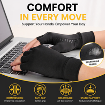 Compression Copper Arthritis Gloves Hand Wrist Brace Finger Pain Relief Support(Gray/Blue)