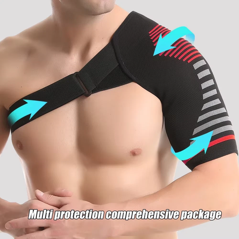 Compression Shoulder Support Breathable Fabric Rotator Cuff Men Women(Orange)
