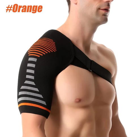 Compression Shoulder Support Breathable Fabric Rotator Cuff Men Women(Orange)