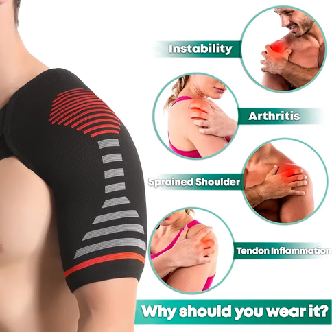 Compression Shoulder Support Breathable Fabric Rotator Cuff Men Women(Yellow)