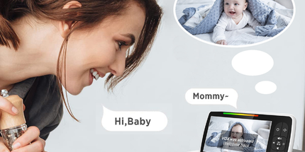 SM650 5-Inch No-WiFi Baby Monitor with Camera, 300 m Range, Two-Way Audio, VOX, Night Vision, Temperature and Feeding Alerts