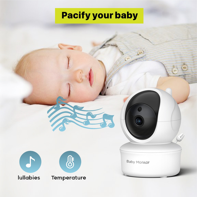 SM650 5-Inch No-WiFi Baby Monitor with Camera, 300 m Range, Two-Way Audio, VOX, Night Vision, Temperature and Feeding Alerts