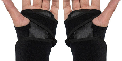 2-Piece Left and Right Wrist Brace Set with Built-In Splints, Adjustable Black Carpal Tunnel Supports