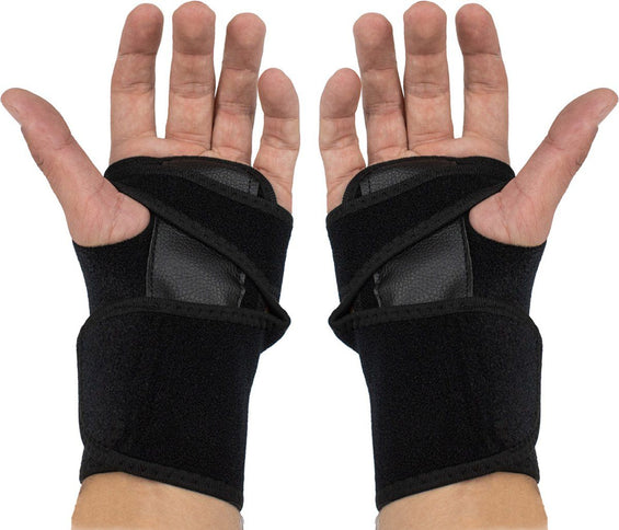 2-Piece Left and Right Wrist Brace Set with Built-In Splints, Adjustable Black Carpal Tunnel Supports