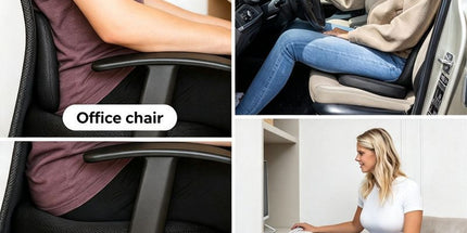 Black Memory Foam Donut Seat Cushion, Ergonomic Tailbone Support for Car, Office Chair and Sofa