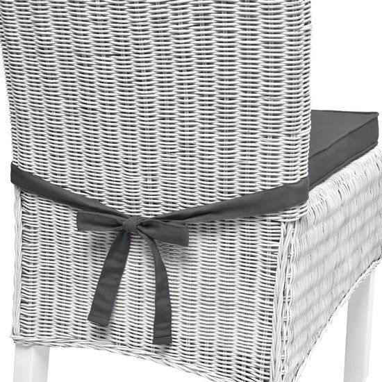 4-Pack Charcoal Grey Tie-On Chair Seat Cushions with Removable Covers, 45 x 40 cm