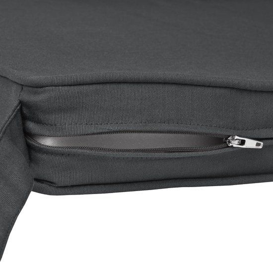 4-Pack Charcoal Grey Tie-On Chair Seat Cushions with Removable Covers, 45 x 40 cm