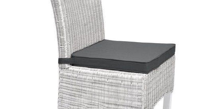 4-Pack Charcoal Grey Tie-On Chair Seat Cushions with Removable Covers, 45 x 40 cm
