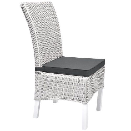 4-Pack Charcoal Grey Tie-On Chair Seat Cushions with Removable Covers, 45 x 40 cm