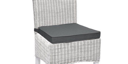 4-Pack Charcoal Grey Tie-On Chair Seat Cushions with Removable Covers, 45 x 40 cm
