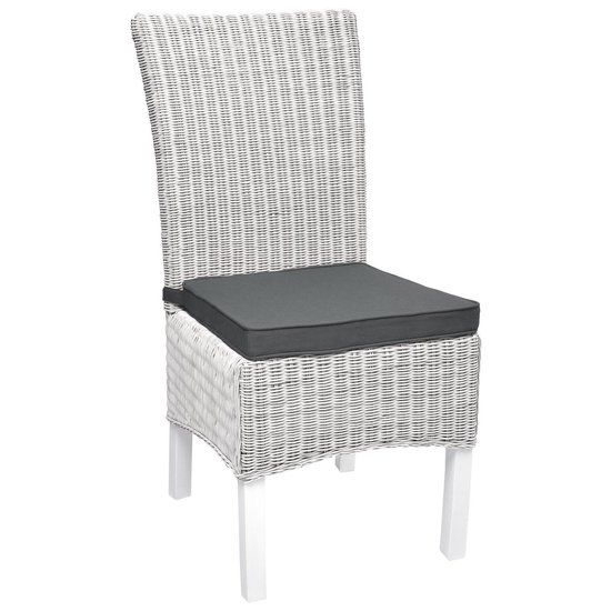 4-Pack Charcoal Grey Tie-On Chair Seat Cushions with Removable Covers, 45 x 40 cm