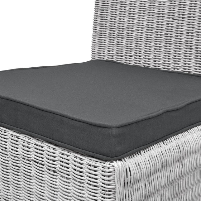 4-Pack Charcoal Grey Tie-On Chair Seat Cushions with Removable Covers, 45 x 40 cm