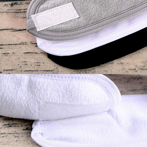 9-Pack Double-Layer Makeup Headbands, White, Grey and Black Stretch Hairbands for Skincare and Yoga