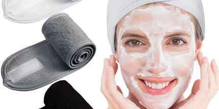 9-Pack Double-Layer Makeup Headbands, White, Grey and Black Stretch Hairbands for Skincare and Yoga