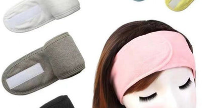 9-Pack Double-Layer Makeup Headbands, White, Grey and Black Stretch Hairbands for Skincare and Yoga