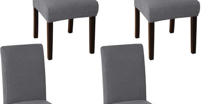 Chair Covers - 4 Pieces - Dining Room Chair Cover - Sofa Cover - Chair Covers for Dining Chairs - Chair Protectors - Stretch Chair Covers - Chair Cover - Water-Repellent - Office and Home Use - Cover - Protect Your Chairs Stylishly - Light Grey