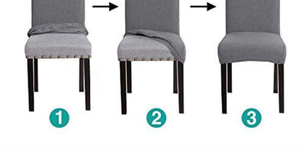Chair Covers - 4 Pieces - Dining Room Chair Cover - Sofa Cover - Chair Covers for Dining Chairs - Chair Protectors - Stretch Chair Covers - Chair Cover - Water-Repellent - Office and Home Use - Cover - Protect Your Chairs Stylishly - Light Grey