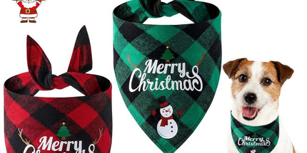 Christmas Dog Bandana - Neck Scarf For Your Pet Bandana Dog Dog Cat - Triangular Cloth - For Small, Medium And Large Puppies - Adjustable Bandana - Red/Green